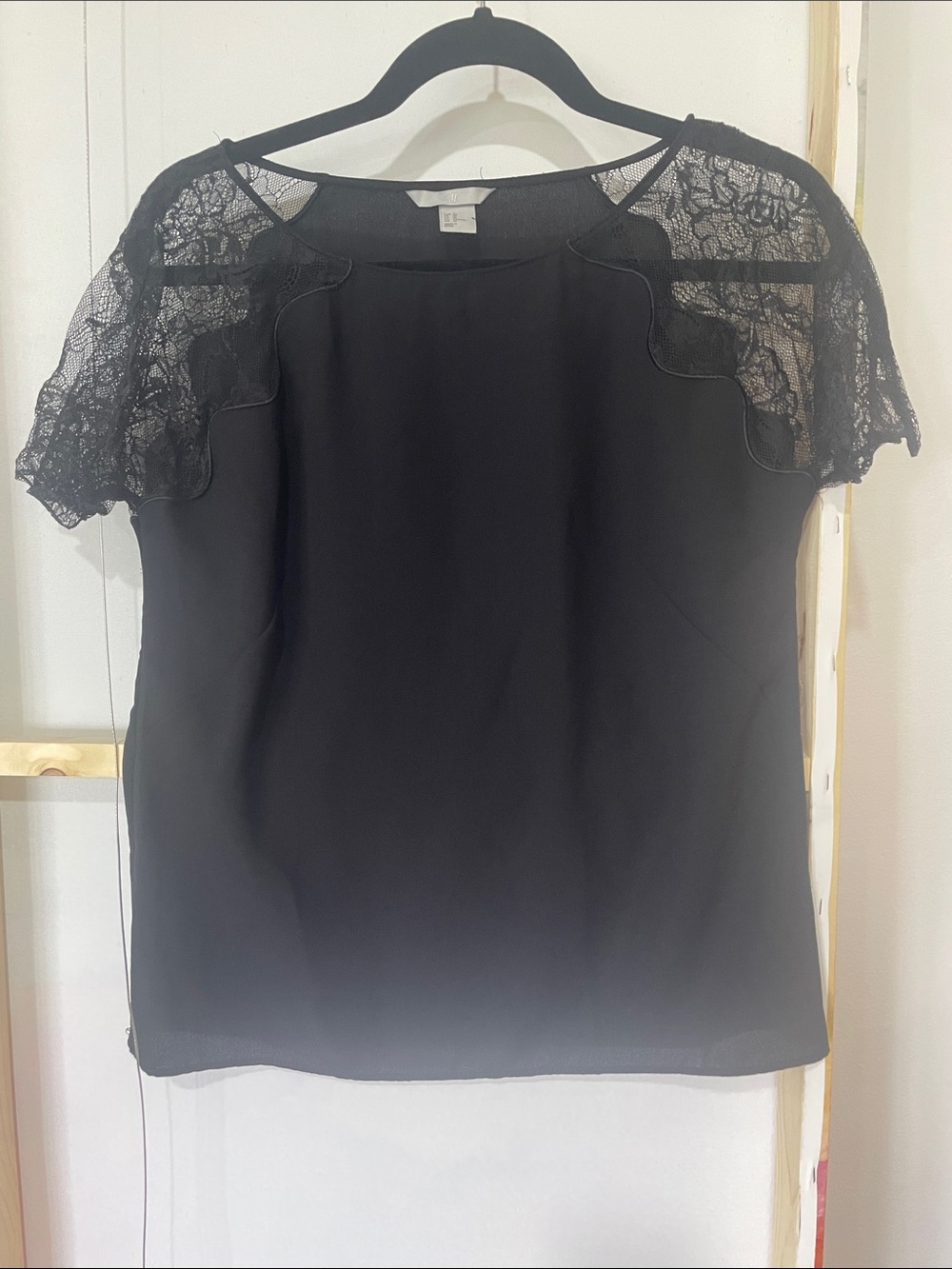 H&M Black Lace Shoulder Blouse